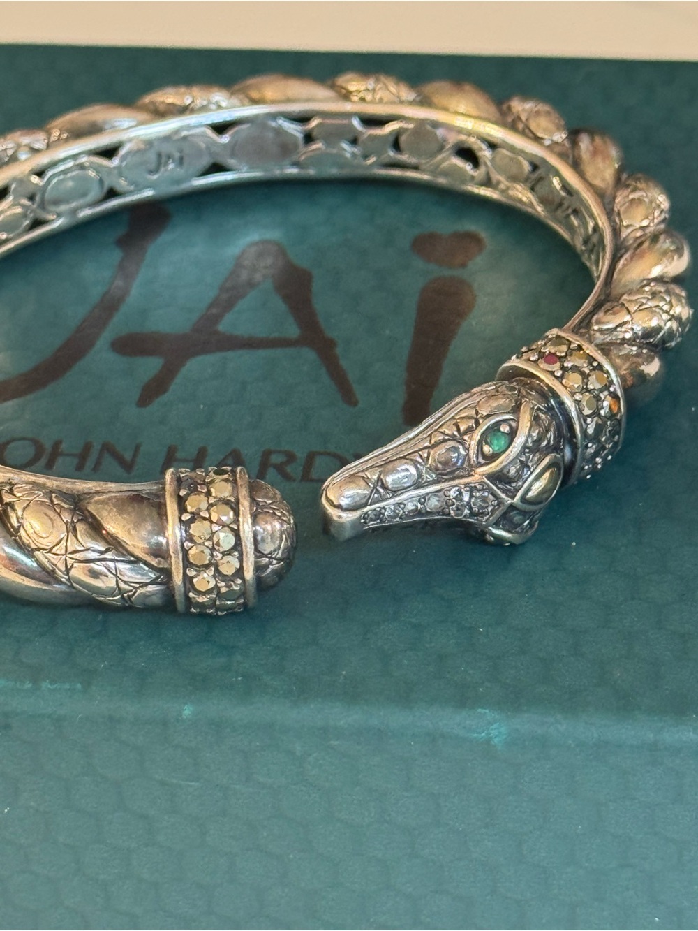 🩶💚 JOHN HARDY STERLING SILVER CROCO CUFF BRACELET! 💚💚